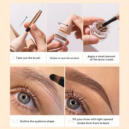 3Pcs Set Eye Makeup Set 6 Colors Eyebrow Pomade, Long Lasting Waterproof Eyebrow  Eyebrow Gel Cosmetics