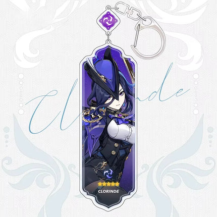 Anime Keychain Linnea Flins Durin Mualani Furina Arlecchin Key Chain Accessories Genshin Impact Cute Bag Pendant Key Ring Gift