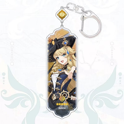 Anime Keychain Linnea Flins Durin Mualani Furina Arlecchin Key Chain Accessories Genshin Impact Cute Bag Pendant Key Ring Gift