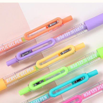 Languo Acrylic Painting Gel Pen Set 36/90 Colors Retractable 0.7mm Handbook Pen Multi-Color Student Writing Drawing Marker Pens