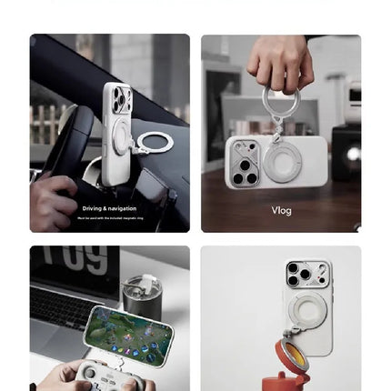 Aluminum alloy Magnetic Ring Phone Holder Ultra-thin strong magnetic N52 portable adjustable double-sided magnetic Phone Holder
