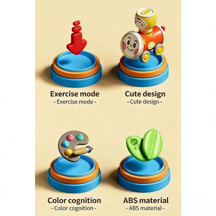 Baby Cartoon Jar Slid Car Press Inertia Small Car Toy Baby Can Play Rotate Toy with Whistle Safe Material Early Education Puzzle