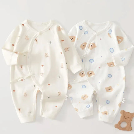 Cartoon Print Baby Long Sleeved Romper 0-6Month Newborn One Piece Outfit Boys Girls Cotton Jumpsuit Spring Autumn Kids Clothing
