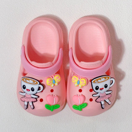 Girls' Slippers with Cute Charms Summer Garden Shoes Beach Sandals Non-slip Breathable Clogs for Girls Indoor & Outdoor Footwear