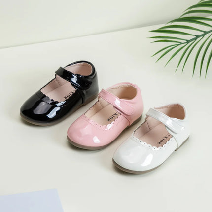 Girls' Soft-Soled Multi-color Leather Spring Autumn New Baby Girl Bright Color Leather England Style Breathable Princess Shoes