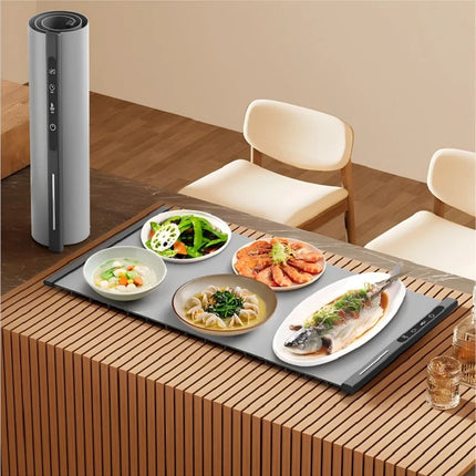 HOMEFISH Portable Electric Food Warming Tray Foldable Warm Mat with 3 Temperature Settings Fast Full Surface Heating for Parties
