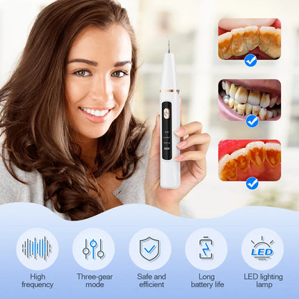 Ultrasonic Dental Scaler Electric Sonic Teeth Plaque Cleaner Dental Stone Removal For Teeth Tartar Stain Teeth Calculus Remover
