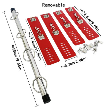 BDSM Spreader Bar Bondage Restraint Handcuffs Set Leg Cuff Detachable Wrist Ankle Neck Collar Adult Sex Toy for Couples SM Games
