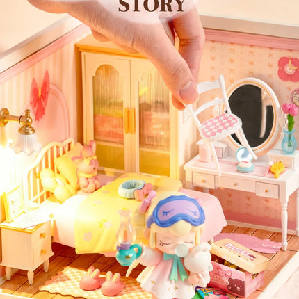 Robotime Rolife 3D Puzzle Model Super Store Series Lovely Pink Bedroom Plastic DIY Miniature House Kit Building Blocks Kits