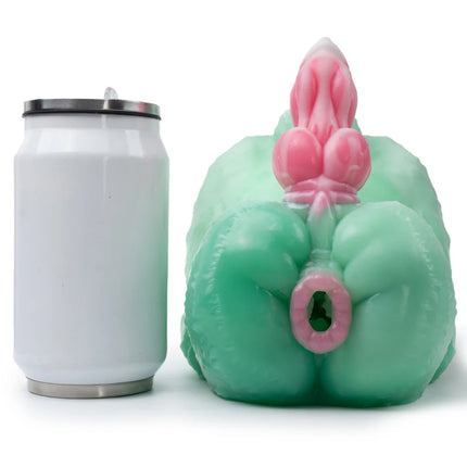 ORALSX Soft Silicone Male Masturbator with 3D Textured Realistic Animal Vagina Pocket Pussy Dual Tunnels For Man Penis Training