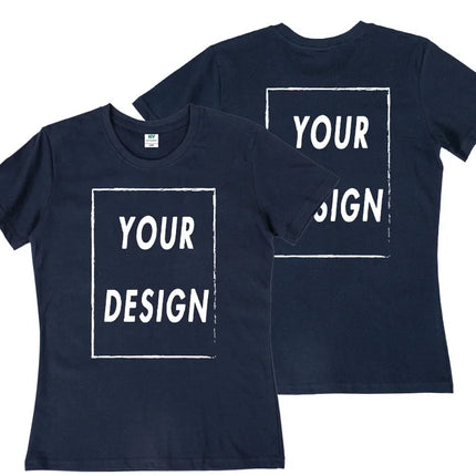 EU Size Custom Team T-shirt for Women, Add Your Own Design in Front and Back, Print and Text, High-quality T-shirt for Men
