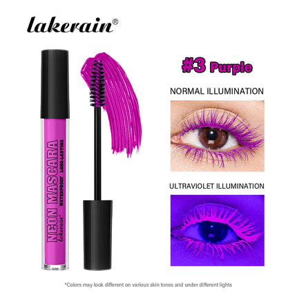 Fluorescence Mascara Waterproof Eyelash Long Lasting Fast Dry Colorful Neon Eyelashes Curling Lengthens Eye Lashes Cosmetics