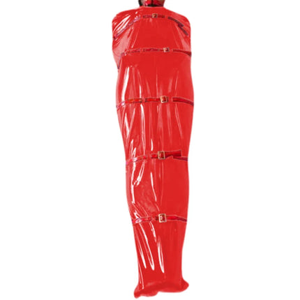Shiny PVC Faux Leather Bondage Sack Wetlook Sleeveless Sleeping Bag Bodysuit Erotic Costumes Cosplay Jumpsuits Unisex Lingerie