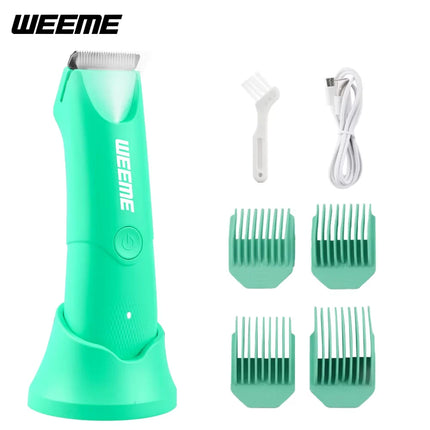 LED Bikini Body Trimmer Painless Hair Removal USB-C LCD 4 Guide Combs 90Min Skin Friendly Cordless for Women Men Gift