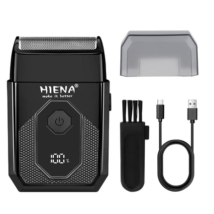 HIENA Men's Electric Shaver, Reciprocating Razor with LED Display, USB Rechargeable Portable Beard Trimmer for Travel