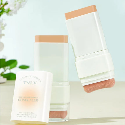 Contour and Concealer Dual-Head Foundation Cream, Moisturizing and Non-tarnishing, Non-caking Foundation Lotion