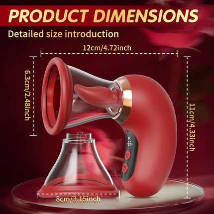Vacuum Sucking Tongue Licking Vibrator for Women Clit Sucker Nipples Breast Massager Removable Cup Female Masturbation Sex Toy