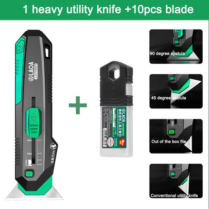 LAOA Four-speed multifunctional deformation utility knife wallpaper knife heavy-duty thickened household cutting shovel scraper