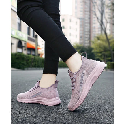 Sneakers 2025 New Fashion Wedge Platform Plus Size Casual Sports Shoes Women Lace-up Mesh Breathable Women's Vulcanized Shoes
