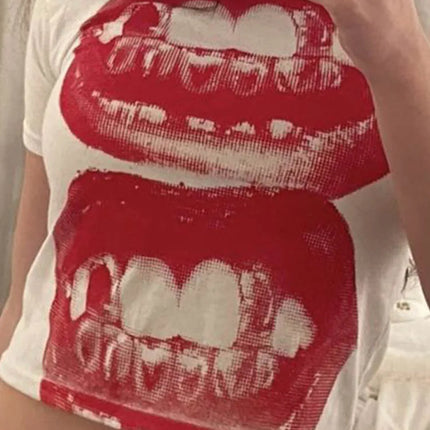 Punk Y2K Baby Short Sleeve Top Gothic Street T-shirt Women's Leisure Basic T-shirt Women's 2024 Summer Top E Girls' Gothic EMO