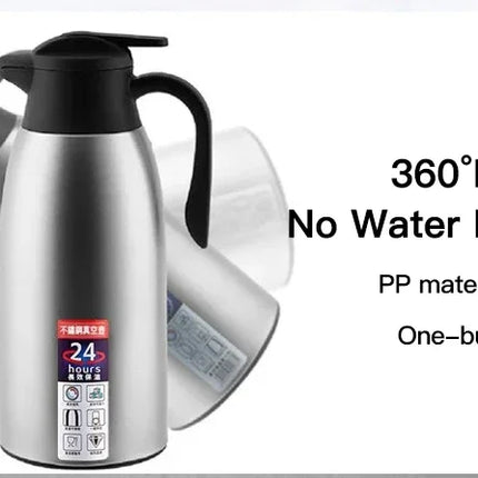 2L Thermal Coffee Bottle Stainless Steel Vacuum Flasks Office Hot Coffee Thermos Insulation Kettle Hot Water Thermos Pot
