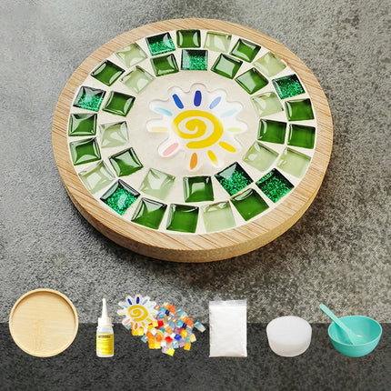 Handmade DIY Mosaic Cup Mat Bottom Bamboo Pad Early Education Free Creation Handicraft Toys