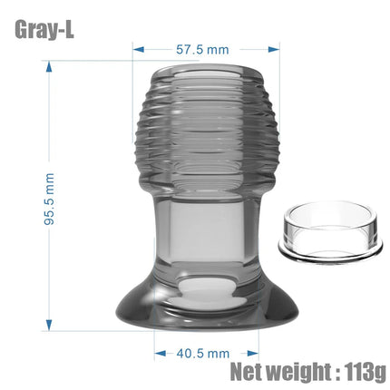 Hollow Anal Plug Ribbed Transparent Butt Plug Silicone Anal Tunnel Enema Dilator Stretching Adult Sex Toy for Men Women Gay