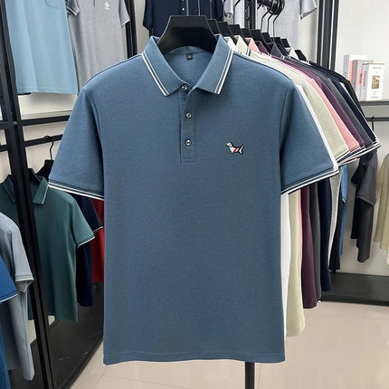 100% pure cotton Men's Polo T-shirt New Style Summer Cozy Skin-friendly Luxury high-end Commuting Short Sleeve Custom embroidery