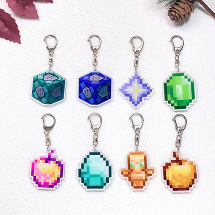 1/27Pcs Game Totem of Undying Car Keychain Accessories Acrylic Cute Charms Pendant For Bag Funny Key Holder Backpack Decoration