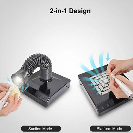 60W Dental lab Vacuum Cleaner Dust Collector Extractor aspirator Retractable LED Suction Machine for Table Polishing Equipment