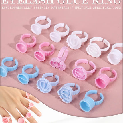 50/100Pcs Disposable Glue Ring Cup For Lashes Fan Tattoo Pigment Holder Eyelash Extension Container Glue Holder Makeup Supplies