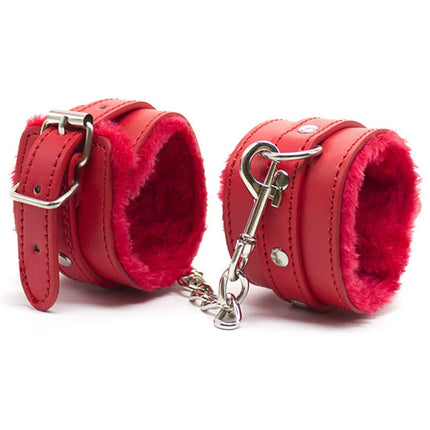 Handcuffs Sexy Metal Adjustable PU Leather Plush Restraints Slave Erotic Wives Cuff Sex Toys for Couples Adult Games Supplies