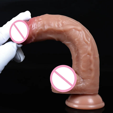 Spuer Bigger Realistic Dildos Silicone Layer Penis with Suction Cup Adult Sexy Toys for Woman Men Vagina Anal Massage Stimulator