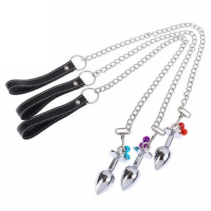 New Removable Butte Plug Stainless Steel Anal Plug With Bell Metal Chain Prostate Massager Adult Erotic Sex Toys Couples Women