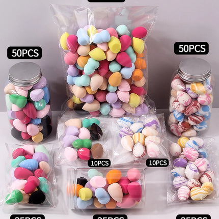 10/25/50/100-Pack Random Color & Shape Makeup Sponges, Latex-Free Blending Tools for Liquid/Cream/Powder