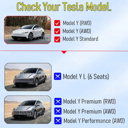 Floor Mats for 2026 2025 Tesla Model Y RWD AWD Trunk Mats Cargo Liner Frunk Backrest Mat Pads Accessories (Standard Models Only)