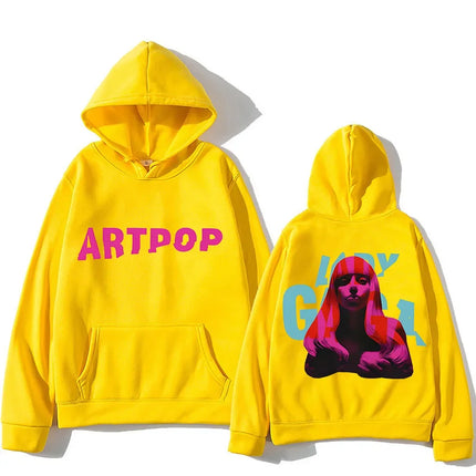 Lady Gaga Hoodie Double-sided Printing Comfortable Aesthetic Sweatshirts With Hooded Gothic Clothing Moletom Hip Hop Pullovers