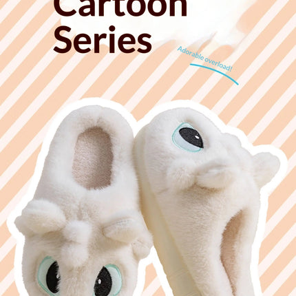 Winter Cute How To Train Your Dragon Toothless Slippers  Include Heel Furry Couple Anti-slip Keep Warm Good Looks Shoes Gift