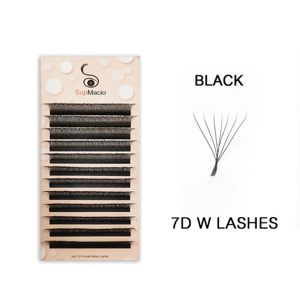 SUPMACIO W Shape 3D 4D 5D Premade Volume Fans Automatic Flowering Nature Soft Light Clover Lashes Bloom Eyelashes Extension