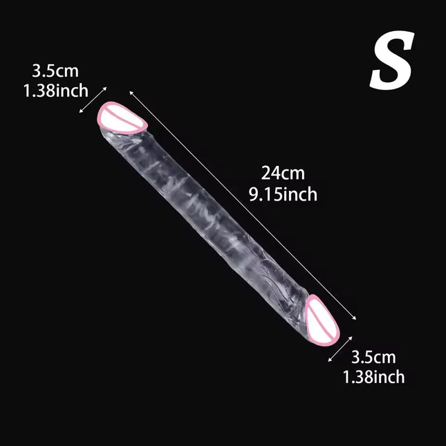 Double-headed Realistic Dildo Long Penis Double Penetration Adult Sex Toys for G-Spot Vagina Anal Sex Designed for Lesbian Women