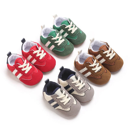 Fashion color blocking casual shoes Baby First Walkers 0-18M newborn children's canvas sports shoes soft soled baby shoes