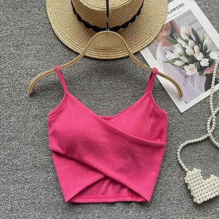 Summer Women's Ribbed Slimming Tank Top Built-in Bra Super Stretch Cross Back Bralette Sexy Layering Camisole Daily Topks