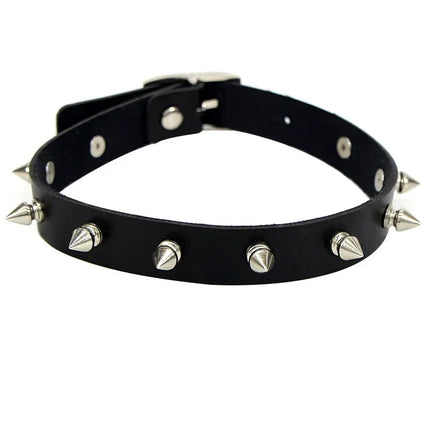 Woman Black Punk Choker Collar Necklace Sexy PU Leather Heart Lock Key Spike Chocker Gothic Cosplay Accessories Party Jewelry