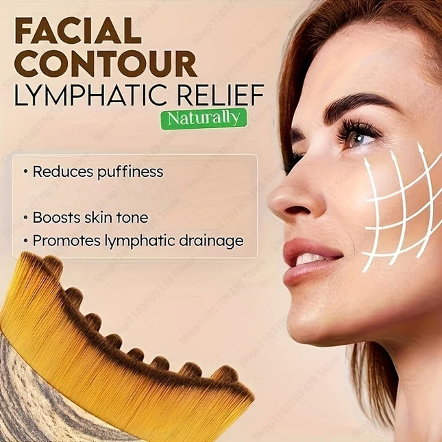 Lymphatic Contour Face Brush, Chin & Jawline Sculpting, Drainage Massager for Face, Ergonomically Designed to Fit the Skin Precisely