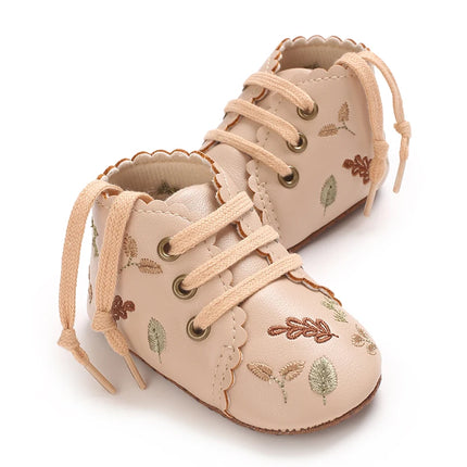Spring and Summer New Baby Korean Version Flower Embroidered Princess Shoes For Women's Soft Soled Baby Walking Shoes