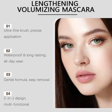 Black Curling Mascara Volumizing Long Curling Eyelash Waterproof Anti-Smudge Lengthening Fast Drying Eyelashes Cosmetic