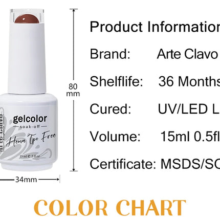 Arte Clavo TPO FREE HEMA FREE Gel Nail Polish UV Multi Use Semi Permanent Soak Off Autumn Winter Nail Art Hybrid Varnish 15ml
