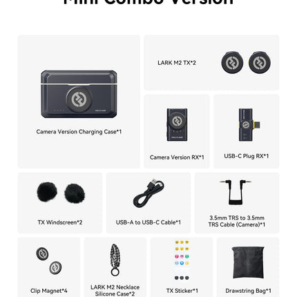 Hollyland Lark M2 Wireless Lavalier Microphone for iPhone Android Camera Noise Cancellation for Video Recording Streaming Mic