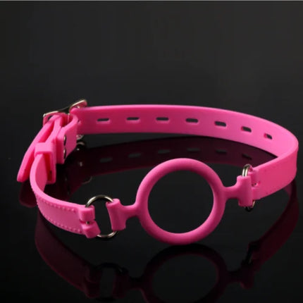 Silicone Open Mouth Oral Gag O Ring Full Silicone Head Harness Straps Couples Slave BDSM Adult Games Sex Products for Women Gay
