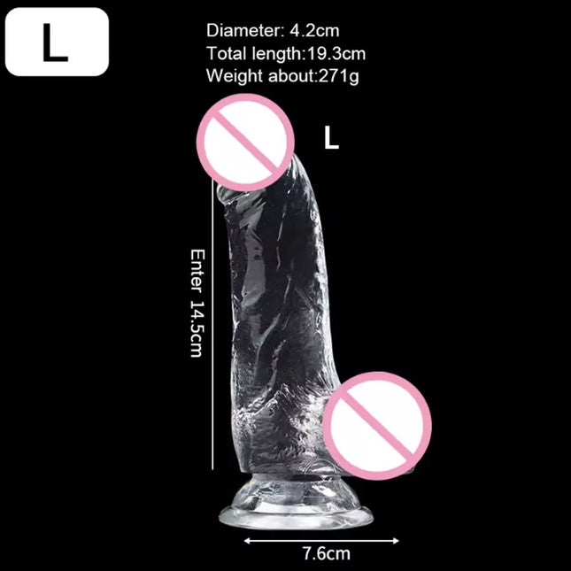 3 Sizes Realistic Jelly Dildo with Suction Cup Big Dick Female Masturbator Clitoral Stimulator Lesbian Sex Toys for Women